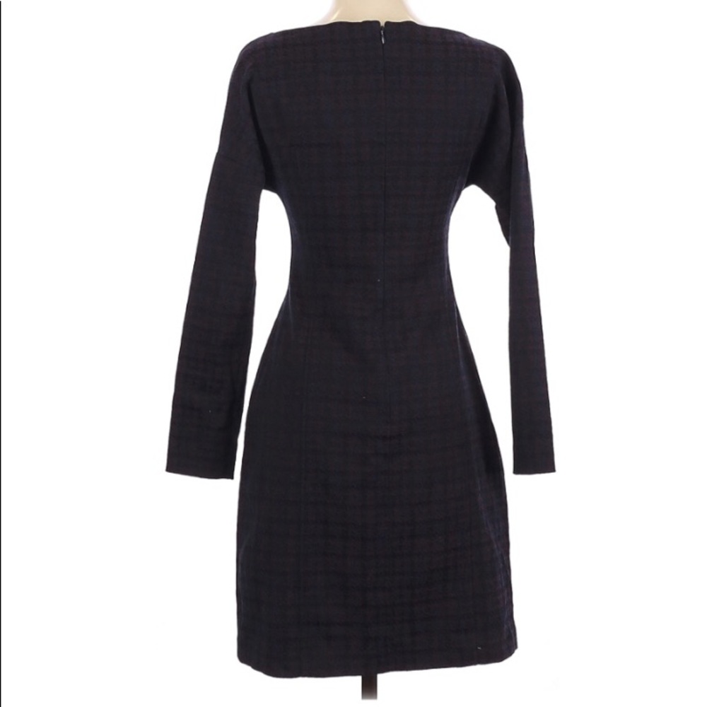 Theory Long Sleeve Black Plaid Mini Dress Small - Picture 2 of 3